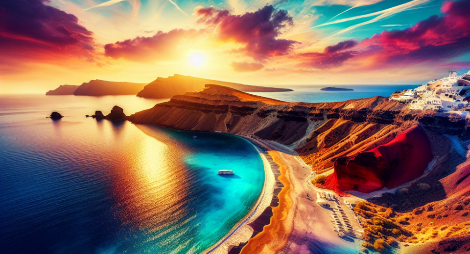 Santorini'de Volkanik Manzaralar ve Romantik Gün Batımı: Unutulmaz Deniz ve Plaj Tatilleri